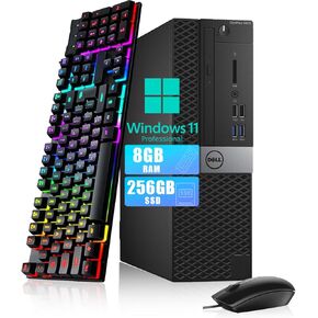 Dell OptiPlex 5050 SFF Desktop Computer PC, Intel Core i7-7700 3.6GHz, 8GB DDR4 RAM 256GB SSD, Keyboard & Mouse, USB Wi-Fi, HDMI, Windows 11 Pro 64-bit (Renewed) in Kuwait