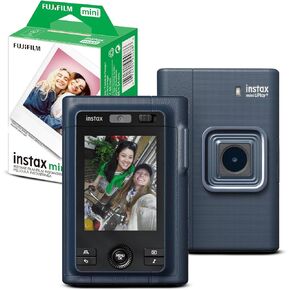 Fujifilm Instax Mini Liplay Plus Hybrid Instant and Printer (Midnight) | Includes Instax Mini Twin Film Pack . Twin Cameras, 3.0 LCD, Bluetooth, Prints Instax Mini Film, (20 Exp) in Saudi Arabia