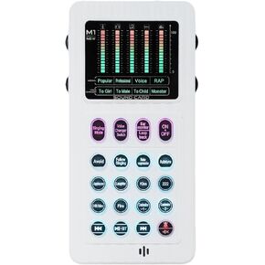 Yunseity Portable Voice Changer Sound Card, Bluetooth Voice Disguiser with 8 Effects 10 Level Pitch Adjustment, for PC Phone Laptop Live Broadcast in Kuwait