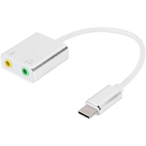 بطاقة صوت خارجية 7.1 - محول صوت وميكروفون USB من النوع C إلى 3.5 ملم مع غلاف من سبائك الألومنيوم للألعاب والموسيقى والتوصيل والتشغيل in Kuwait