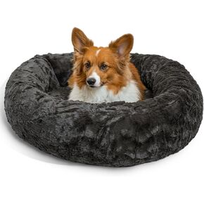 Best Friends by Sheri The Original Calming Donut Cat and Dog Bed in Shag Fur Denim, Large 36" in Kuwait