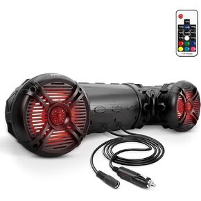 Pyle Marine ATV Powered Speakers - 4.0 Wireless Bluetooth, 1000Watt, Color Changing LED Lights, IP44 Waterproof, 8" Dual Audio Sound System for UTV, Golf Carts, Jetski and Snowmobile in Saudi Arabia