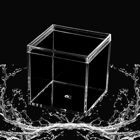 Small Acrylic Box Clear, 2Pcs Plastic Square Cube Containers with Lid Storage Box 2.2x2.2x2.2Inch/55X55X55mm for Candy Pill and Tiny Jewelry in Saudi Arabia