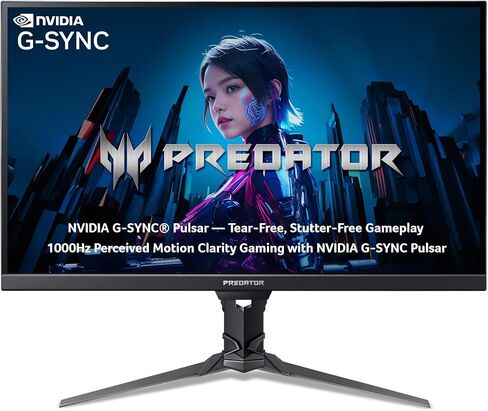 acer Predator Gaming Monitor | 27" WQHD 2560 x 1440 IPS | NVIDIA G-SYNC Pulsar with 1000Hz Perceived Motion Clarity | Up to 360Hz | 0.05ms | DCI-P3 90% | 1 x DP 1.4 & 2 x HDMI 2.1 | XB273U F5bmiiprzx in Saudi Arabia