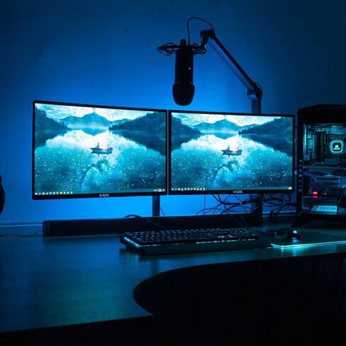Kado Dual Monitor Setup - 2-Pack 22" 1920x1080 Computer Monitor 120Hz 105% sRGB Edgeless VESA Mount HDMI DisplayPort Office Gaming Built-in Speakers (E22 Gaming Dual Series) in Saudi Arabia