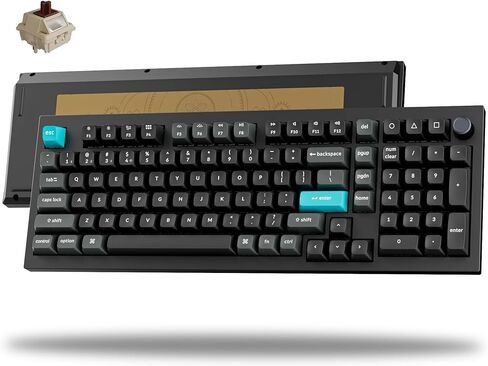 Keychron Q5 Ultra 8K لوحة مفاتيح ميكانيكية لاسلكية مخصصة 2.4 جيجا هرتز وبلوتوث 660 ساعة بطارية هيكل من الألومنيوم ZMK Launcher مع مفاتيح الموز القابلة للتبديل السريع PBT Keycaps لنظام التشغيل Mac Windows Linux - أسود in Saudi Arabia