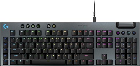 لوحة مفاتيح الألعاب الميكانيكية السلكية Logitech G915 X، أغطية مفاتيح PBT مزدوجة اللقطات، مفاتيح قابلة للبرمجة بالكامل، لوحات مفاتيح ألعاب Mac/PC بإضاءة خلفية RGB، لمسة نهائية من الألومنيوم، مفاتيح اللمس GL، أسود (متجدد) in Saudi Arabia