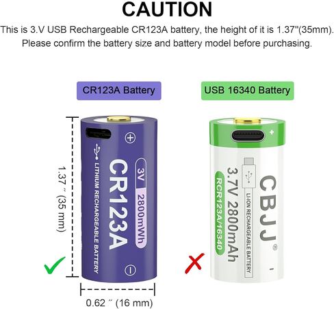 بطارية CR123A USB C قابلة للشحن 3 فولت 2800 مللي واط في الساعة، بطاريات Ni-MH طويلة الأمد للمصابيح الكاشفة والكاميرات والإلكترونيات المنزلية، 4 عبوات باللون الأرجواني in Kuwait