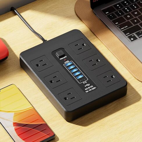 Desktop Power Strip 12 Ports USB C PD Fast Charging Multi Outlet Station with 78 Inch Cord for Home Office Technology Setup in Saudi Arabia