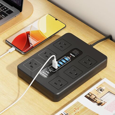 Desktop Power Strip 12 Ports USB C PD Fast Charging Multi Outlet Station with 78 Inch Cord for Home Office Technology Setup in Saudi Arabia