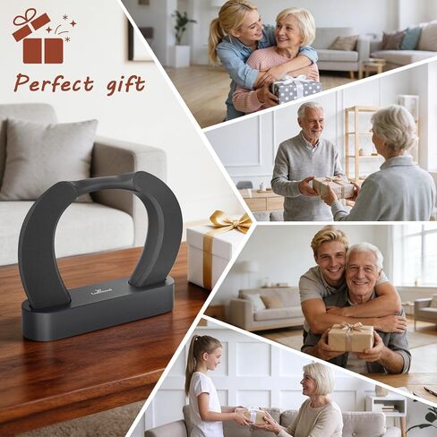 مكبر صوت تلفزيون LARKSOUND يمكن ارتداؤه لكبار السن، شريط رقبة لتحسين الصوت، لا حاجة إلى بلوتوث، قاعدة إرسال التوصيل والتشغيل، 3 أوضاع EQ، HDMI/بصري/AUX، هدية سهلة الإعداد للآباء in Kuwait