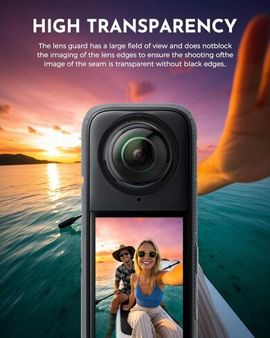 قطعتان من غطاء العدسة الواقي متوافق مع X4، غطاء واقي عدسة بديل أمامي وخلفي متوافق مع Insta360-X4، واقي العدسة/أغطية واقية زجاجية لـ Insta360-X4 in Kuwait