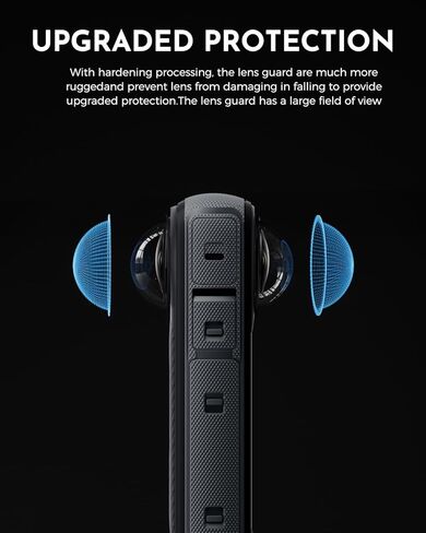قطعتان من غطاء العدسة الواقي متوافق مع X4، غطاء واقي عدسة بديل أمامي وخلفي متوافق مع Insta360-X4، واقي العدسة/أغطية واقية زجاجية لـ Insta360-X4 in Kuwait