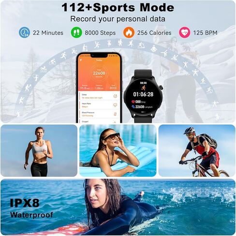 Smart Watch for Men Women Fitness: Waterproof Make Answer Call Digital Mens Watches Running Pedometer Step Tracker Smartwatch Android Phone iPhone Samsung Compatible Sleep SpO2 Heart Rate Monitor in Saudi Arabia