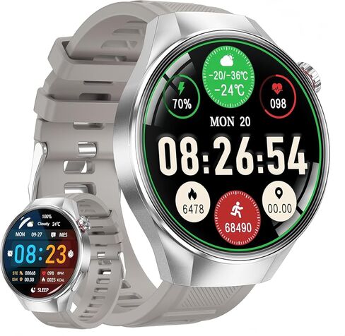 Military Grade Tactical Smart Watch for Men,1.75" Large Crystal Clear HD AMOLED Touchscreen Smartwatches for Android iOS,Fitness Tracker with 110+Sport Modes/Heart Rate/Sleep Monitor (Black) in Saudi Arabia