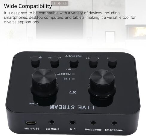EBTOOLS Live Sound Card, External Audio Interface with 12 Voice Effects and Background Music Compression, for Laptop Smartphone PC Live Streaming Podcasting Voice Chat in Saudi Arabia