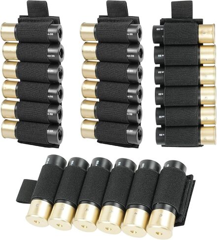 4 Pack Elastic Bullets Holder with Adhesive Backing Sticker, 223 308 30-06 Shotgun Shell Holders, Gun Shell Stock Pouch with Strong Hook & Loop in Saudi Arabia