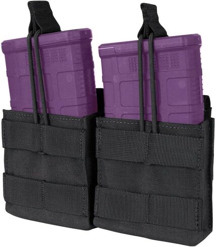 حقيبة ماج تكتيكية MOLLE مزدوجة مفتوحة من الأعلى لـ 7.62/308 Mag - أسود in Saudi Arabia