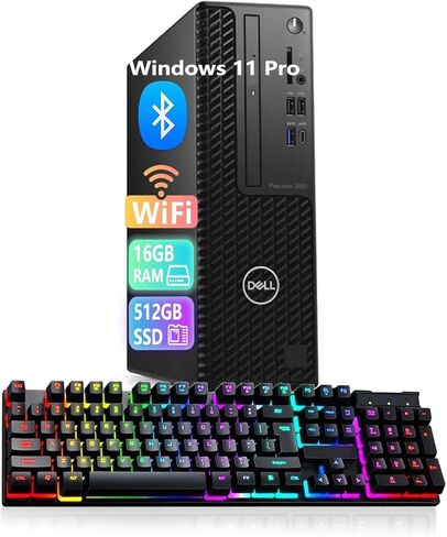 Dell Precision 3450 SFF Desktop Computer PC, Core i5-11600 2.8GHz, Up to 4.8GHz, 16GB RAM, 512GB SSD, Mouse, Keyboard, Windows 11 Pro (Renewed) in Saudi Arabia