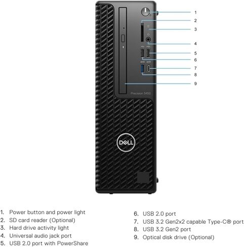 Dell Precision 3450 SFF Desktop Computer PC, Core i5-11600 2.8GHz, Up to 4.8GHz, 16GB RAM, 512GB SSD, Mouse, Keyboard, Windows 11 Pro (Renewed) in Saudi Arabia