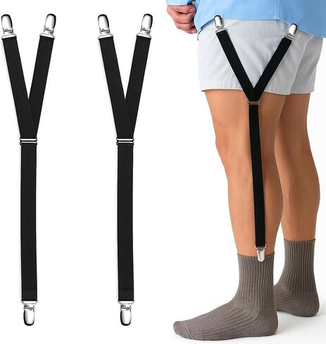 Comfy Deluxe Shirt Stays for Men and Women - Y-Style Adjustable Shirt Garters to Keep Shirts Tucked In in Kuwait