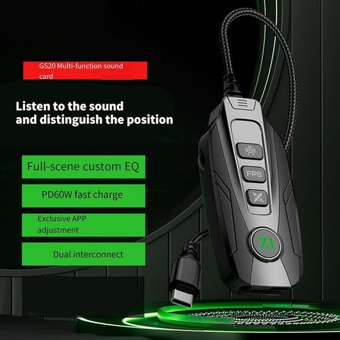 Surround Sound GS20 Type C/USB Small Card External for Computers Tablets Notebook Widely Ued External Card in Saudi Arabia