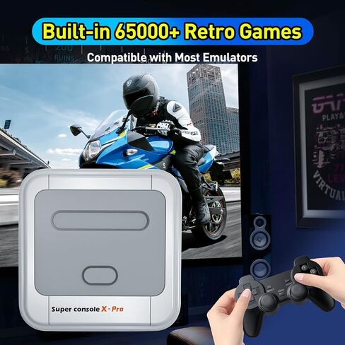 Kinhank Retro Video Game Console,Super Console X PRO Emulator Console with 65000+ Games,70+Emulators,Dual System,4K TV,5 Players,LAN/WiFi,Durable Controllers,Best Gifts in Saudi Arabia