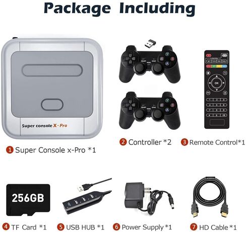 Kinhank Retro Video Game Console,Super Console X PRO Emulator Console with 65000+ Games,70+Emulators,Dual System,4K TV,5 Players,LAN/WiFi,Durable Controllers,Best Gifts in Saudi Arabia