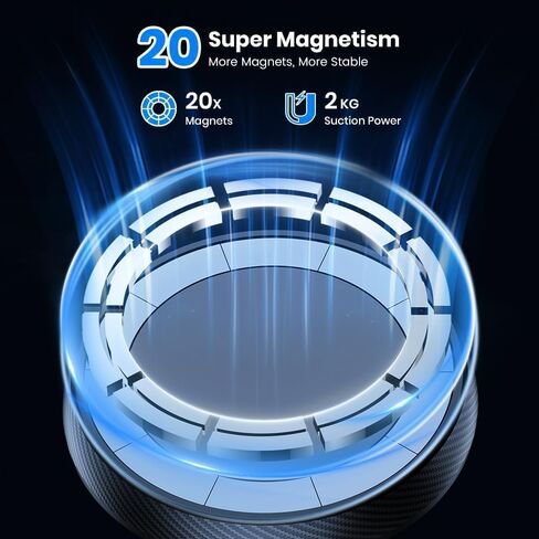 Magnetic Car Phone Holder Mount [20 Strong N52 Magnets], Air Vent Cell Phone Stand with Upgraded Metal Hook, 360° Rotation, Universal Fit for All Smartphones in Saudi Arabia