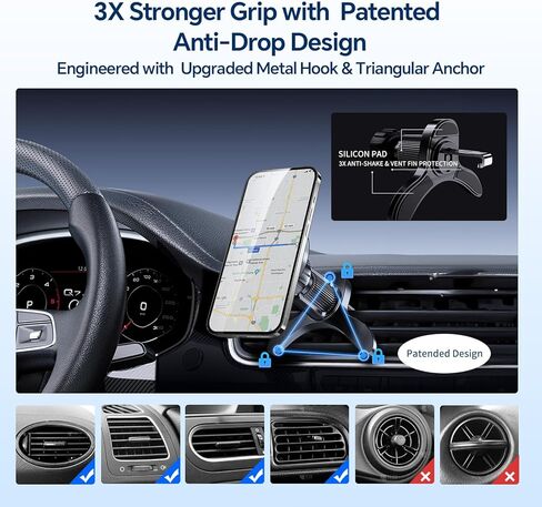 for iPhone MagSafe Phone Holders for Your car 2-Pack Adjustable Suction Cup Phone Mount for All iPhone & Android Smartphone,4 Setups - Dashboard/Vent/Windshield/Desk, Fits All Cars in Saudi Arabia