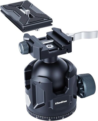 360° Panoramic Spherical Head Tripod Mount, Suitable for DSLR Cameras, Compatible with Arca Swiss and Picatinny Standards, Meeting Hunting and Photography Needs.(Size:54mm) in Kuwait