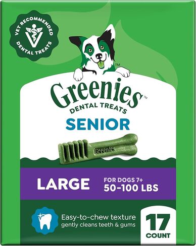 GREENIES Aging Care Regular Natural Dog Dental Care Chews Oral Health Dog Treats, 27 oz. Pack (27 Treats) in Kuwait
