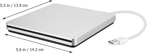 NUOBESTY USB 3.0 محرك أقراص DVD ROM خارجي كاتب ناسخ مشغل DVD محمول لأجهزة الكمبيوتر المحمول والكمبيوتر المكتبي فضي رمادي in Saudi Arabia
