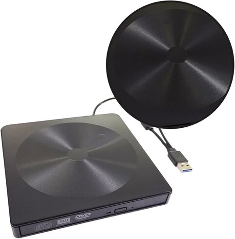 محرك أقراص DVD خارجي Operitacx Typec، محرك أقراص مضغوطة بصري خارجي USB متعدد الوظائف لأجهزة الكمبيوتر المحمول المكتبية المتوافقة مع نظام التشغيل Windows باللون الأسود in Kuwait