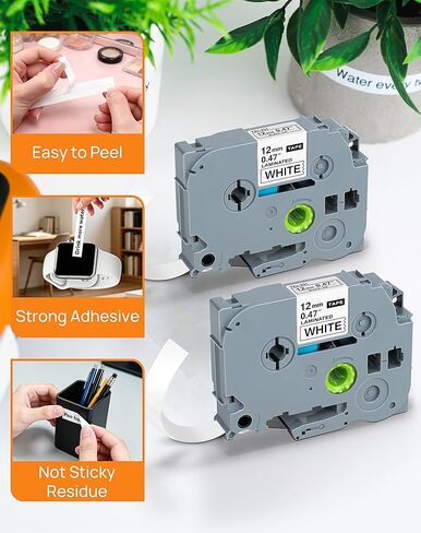 Replace Brother P-Touch Label Maker Tape, Tze Tape 12mm 0.47 Laminated White Tze-231 Tze231 Tz 231 Tapes Refill Compatible with Brother PT-D210 D220 D400 D410 D450 H110 1280, 4 Pack in Saudi Arabia