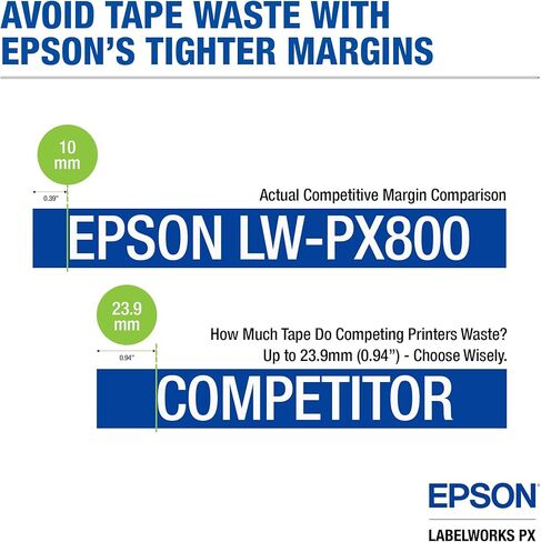 LABELWORKS Epson Studio Labeling Bundle - LW-PX800 Label Maker, 236VSLPX and 224WBPX Tape Cartridges - Black on White Vinyl Self Laminating Overwrap and White on Black Industrial Label Maker Tapes in Saudi Arabia