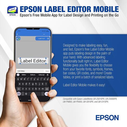 LABELWORKS Epson Studio Labeling Bundle - LW-PX800 Label Maker, 236VSLPX and 224WBPX Tape Cartridges - Black on White Vinyl Self Laminating Overwrap and White on Black Industrial Label Maker Tapes in Saudi Arabia