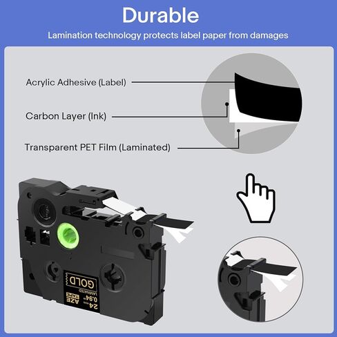 GREENCYCLE 3 عبوات متوافقة مع شريط ملصقات Brother P-Touch TZe-354 TZ-354 24 مم 0.94 ذهبي مصفح على أسود TZe354 TZ354 TZe TZ شريط ملصقات لـ PT-D600 D610BT P700 P750W in Saudi Arabia