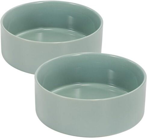 SPUNKYJUNKY 60 OZ Ceramic Dog and Cat Bowl, Modern Cute Weighted Food Water Bowl for Replacement Morandi Green (1 Pack) in Kuwait