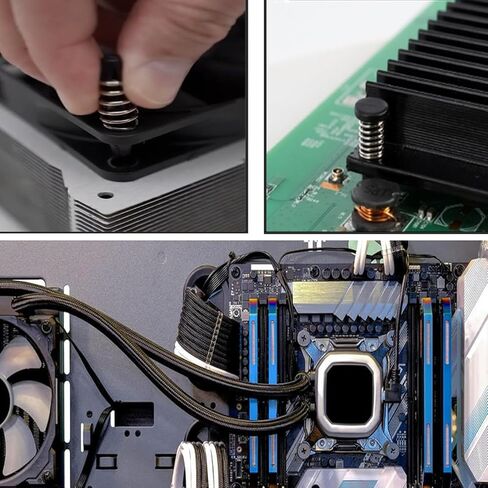 80PCS 18.6mm Radiator Round Head Pins CPU Cooler Mounting Fasteners Plastic Metal 0.73inch/18.6mm for Computer Fan Installation Black in Saudi Arabia