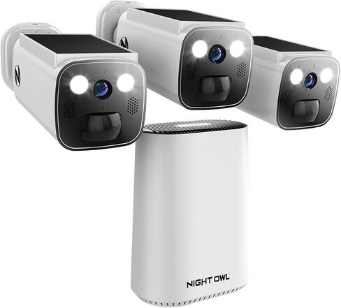 Night Owl Wi-Fi Hub with 64GB MicroSD Card and 3 Solar Powered Wireless 2K Cameras in Saudi Arabia