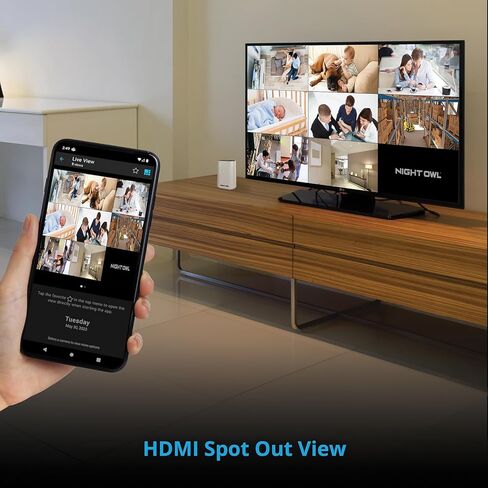 Night Owl Wi-Fi Hub with 64GB MicroSD Card and 3 Solar Powered Wireless 2K Cameras in Saudi Arabia