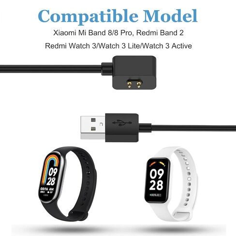 كابل شاحن لـ Xiaomi Mi Band 8 9 10 وRedmi Watch 3 - كابل شحن USB لـ Xiaomi Mi 8 9 10، Redmi Watch 3-60cm/2ft (2) in Saudi Arabia