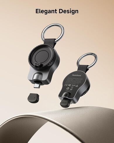 شاحن ساعة محمول SwanScout لساعة Garmin Forerunner، Vivoactive، Fenix، Instinct، Venu، Tactix، Approach، D2، سلسلة Quatix، شاحن سفر محمول USB C وUSB A قابل للدوران، SwanScout 510GM in Kuwait