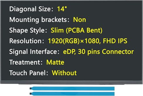 استبدال شاشة جديدة لجهاز Dell DP/N:0XYC05 DP/N:0WCDHX - NV140FHM-N4N، 14 بوصة FHD 1920x1080 IPS Matte 30 pins Connector، شاشة غير تعمل باللمس، شاشة LED LCD in Kuwait