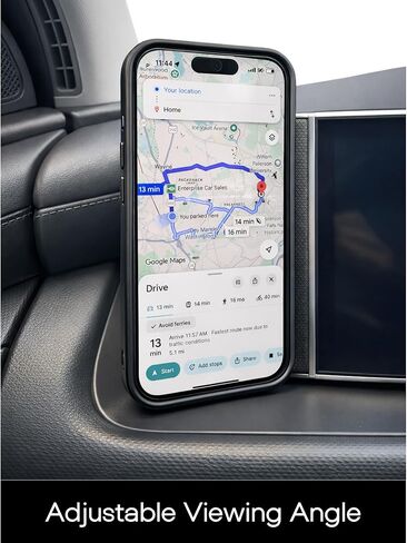 حامل هاتف مغناطيسي على لوحة القيادة متوافق مع Hyundai Sonata/Kona/Santa Fe/Santa Cruz، Tucson (Select Trims)، Ioniq 5/Ioniq 9، متوافق مع MagSafe، مقبض قوي للداش، وصلة كروية محكمة الغلق، أسود بالكامل in Saudi Arabia