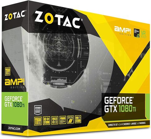 ZOTAC GeForce GTX 1080 Ti AMP Edition 11GB GDDR5X 352-bit PCIe 3.0 Gaming Graphics Card VR Ready(ZT-P10810D-10P) (Renewed) in Saudi Arabia