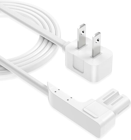AGVEE 6.6ft 90 Degree Angled Power Cord for Sonos One/One SL/Play:1 Speakers, Space-Saving Nema 1-15P to Figure 8 C7 Power Cable, No Bulge, White in Saudi Arabia