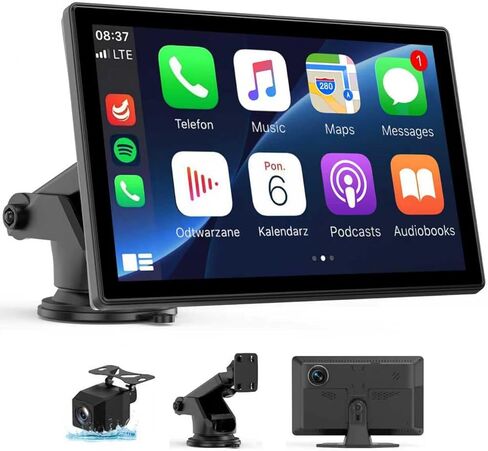 شاشة CarPlay لاسلكية محمولة مقاس 9 بوصات للسيارة - شاشة لمس Apple CarPlay وAndroid Auto Car مع نظام ملاحة GPS وبلوتوث ووصلة مرآة وتحكم صوتي - ترقية التوصيل والتشغيل لجميع المركبات in Kuwait