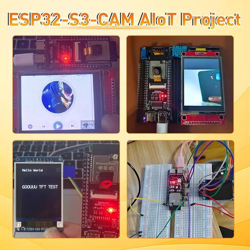 لوحة تطوير ESP32-S3-CAM مع كاميرا OV3660، فلاش 16 ميجابايت 8 ميجابايت PSRAM ESP32-S3-WROOM N16R8 وحدة مع وحدة تحكم دقيقة مزدوجة USB-C WiFi BT MCU لإنترنت الأشياء، MicroPython، مشاريع DIY ومشروع الذكاء الاصطناعي in Kuwait
